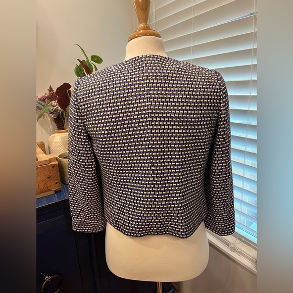 J Crew Womens Silk Tweed Coat Blazer L - Picture 2 of 6